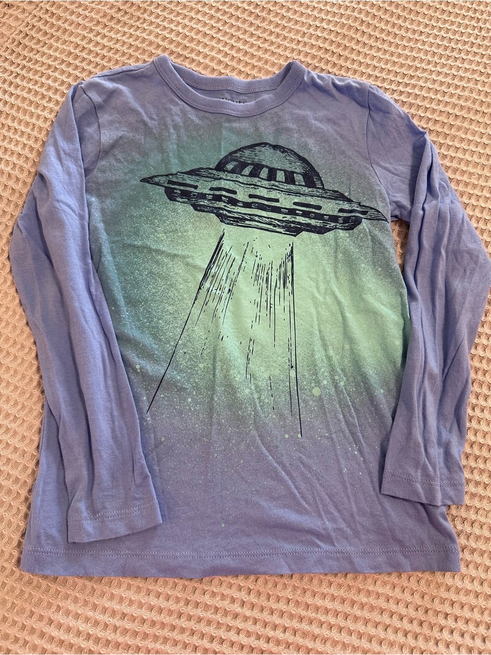 Crewcuts Long Sleeve UFO Tee - Lavender with Mint Graphic